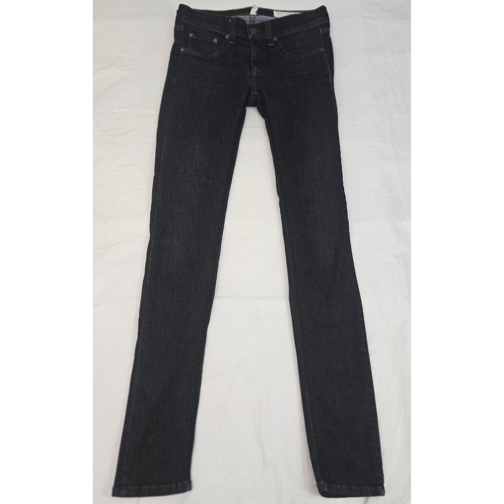 RAG & BONE SKNNY Black Rae Made in USA Denim Stretch Jeans Womens 25 x‎ 30